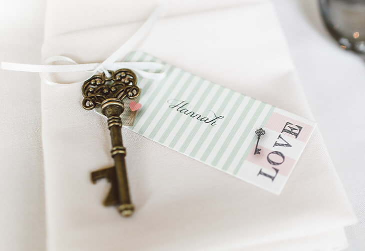 Gastgeschenk Vintage-Schlüssel als Falschenöffner