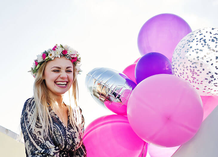 JGA Ueberraschung Freundin Braut Ballons